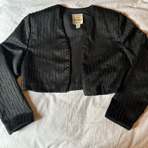 Vintage Joseph Ribkoff gorgeous black sequin jacket size 14 100% polyester